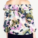 J.Crew Mercantile Blouse Floral Ruffled Neck Top Sz XL EUC Off Shoulder Photo 1