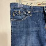 Ymi  Flare Jean Womens Sz 11 Medium Blue Mid Rise Embroidered Pocket Y2K Festival Photo 3