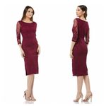 JS Collections Soutache Embroidered Midi Dress in Berry Photo 2