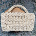 Vintage 50/60’s woven plastic bridal wedding clutch bag White Photo 0