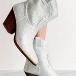 Forever Link Silver Rhinestone Ankle Cowboy Boots Photo 3