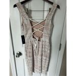 Lulus white and tan dress open back size medium bridesmaid, bachelorette party d Photo 3