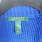 Ralph Lauren LAUREN  Blue Waffle Knit Long Sleeves V-Neck Sweater, Size Small Photo 2