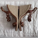 Kate Spade  Brown Leather Strappy Floral Tisdale Espadrille Wedge Sandals Boho-8M Photo 1