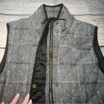 Blue Rain Quilted Down Vest Womens Size Medium Pockets Herringbone Black Gray Photo 4