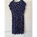 R&K Women's Dress Size 18 Navy Blue Multicolor Polka Dot Short Sleeve faux wrap Blue Photo 2