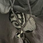 L'ATISTE Lacy and Linen Black Romper Photo 5