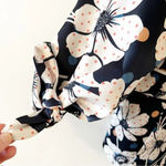 Eloquii  Women’s Size 16 Navy‎ Floral Open Front Jacket Blazer Tie Sleeve Spring Photo 5