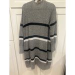 Mud Pie  fall winter striped sweater cardigan gray black white M/L Photo 5