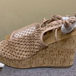 Wild Pair Blush Tie-Up Platform Wedges Photo 5