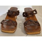 Vintage Stephane Kelian Brown Leather And Wood Platform Wedge Sandals Sz 9.5 Photo 2