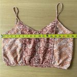 American Eagle 100% Cotton/Linen Boho Floral Crop Top Sz M Peach/Pink Peasant Photo 6