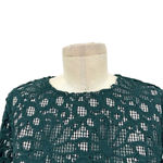 Anthropologie Maeve Gabriella Top Blouse Peplum Gingham Lace Green Size XS Photo 3