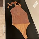 Free People Intimately  Gold Shine Be Fine Bodysuit Women’s Size M, metallic, NWT Photo 2