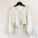 Billabong Love Somebody Cropped Long Sleeve Ballon Top Sz L Photo 3