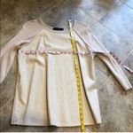 The Limited 🆕  faux leather 3/4 sleeve scoop neck pullover swea… Photo 5