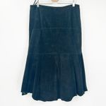 CAbi Womens Western Lagenlook Flare 100% Suede Leather Midi Skirt Size 12 Black Photo 4