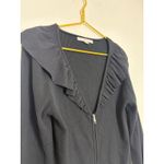 Boston Proper Black Ribbed Knit Ruffled Cardigan Large Bell Sleeves Whimsygoth Photo 6