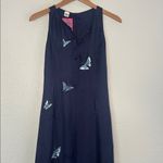 NEW Urban Native 100% Silk Embroidered Butterfly Maxi Dress Blue Boho Cottage Photo 2