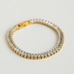 Cubic Zirconia Chain Bracelet | Gold Plated Stainless Steel Photo 1