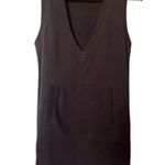 Norma Kamali Tunic Dress Size XL Brown Sweatshirt Mini Sleeveless V-Neck Photo 0