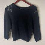 Vintage SML Sport Silk Angora Sweater Size Large Embellished Beaded 80s Black Photo 0