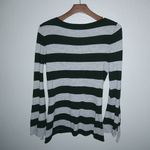 Calvin Klein Jeans M Black Gray Striped Knit Pullover Top Size M Photo 4