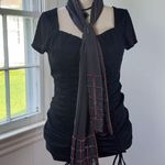 Vintage 90s Fleurs by Elegant Additions Sheer Grey Scarf Pink Beading Fairy Gray Photo 1