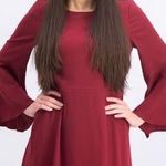 H by Halston HALSTON Crew Neck Fit and Flare Cocktail Red Mini Dress Sz 4 Photo 0