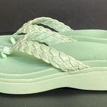Vionic  KENJI Sunrise Wedge Mint Green Sandal Size 9 Braided Leather Thong Strap Photo 0