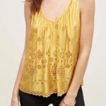 Anthropologie Vanessa Virginia Size 6 Yellow Eyelet Lace Swing Tank Top Photo 0