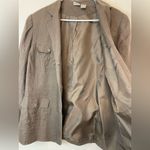 Merona Vintage  Women's Brown Linen‎ Shell 3 Button Down Blazer Size 16W Photo 9