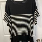 Max Studio  Women's Black White Striped Short Sleeve Knit Top Soft Sz 1X NWT Photo 8