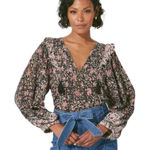 Cleobella  Brynlee Blouse in Fan Print Size Small Photo 0