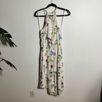 Parker  Ruffled Floral Midi Dress Women XS White Silk Novelty Asymmetrical Party Photo 2