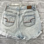 American Eagle  Outfitters Blue Jean Mom Shorts High-Waisted Distressed Photo 2