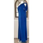 Tadashi Shoji Asymmetrically Pleated Formal Gown, Mystic Blue, Size XL EXCELLENT Photo 4