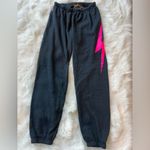 Aviator Nation neon pink bolt charcoal gray sweatpants Photo 1