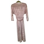 Miss Elaine Vintage 1980s Pink Velvet Like Long Robe Womens Petite USA Lace Photo 5