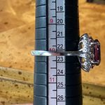 Rose de France Amethyst Natural Red Garnet Sterling Silver Cocktail Ring Size 10 Purple Photo 6