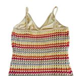 Francesca’s Alethea Multicolor Stripe Crochet Boho Mini Dress Cover Up Medium Pink Photo 7