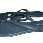 BCBGeneration BCBGGeneration black flip flops with gold detail women’s size 9 Photo 2