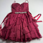 Love Reign  Burgundy Lace Ruffle Beaded Waist Corset‎ Prom Party Dress Size 1 Photo 0