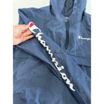 Champion Windbreaker Womens X Large Blue Hooded Pullover Half Zip Jacket Photo 8