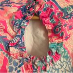 Lilly Pulitzer  Fiesta Stretch Dress 00 Pink Aquadesiac Ruffle Sleeve Mini Summer Photo 14