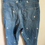 Hollister Co. Ultra High-Rise Mom Denim Jeans Embroidered white roses! Photo 5