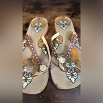Tory Burch Brown Patterned Flip Flops size 11 Photo 3