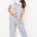 Ladies Italian Lagenlook 2 Pocket Front Tie Comfy Cotton Jumpsuit Gray Size undefined Photo 0