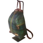 Ralph Lauren  Black Watch Medium Backpack With Adjustable Leather Straps Vintage Photo 13