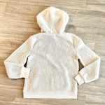 No Boundaries Cream Hooded Quarter Zip Fuzzy Sherpa Sweater Hoodie Size Medium Photo 3